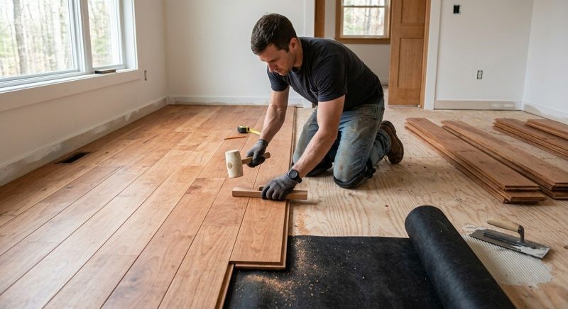 Cherry Floor Installation in Berkey, OH